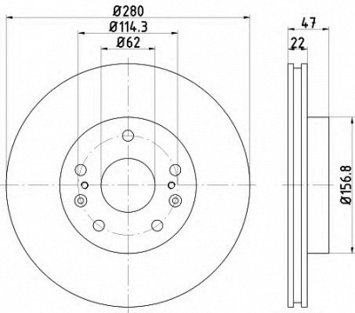 HELLA PAGID 8dd355120521 -  Тормозной диск
